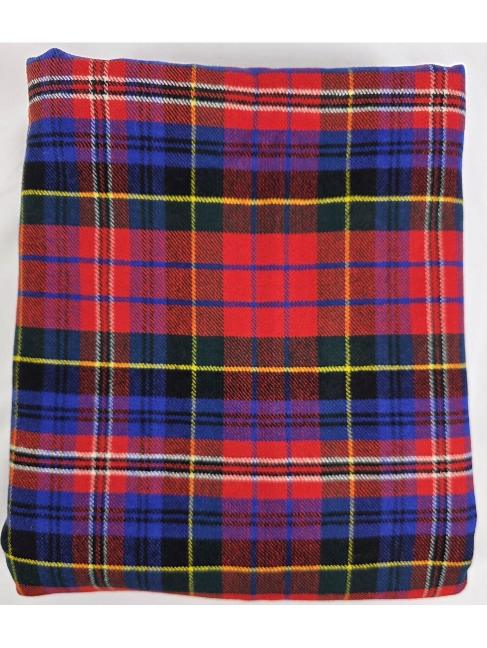 Vintage Macpherson Red Modern Tartan Fabric Remnant | 100% Wool, 92" x 55"